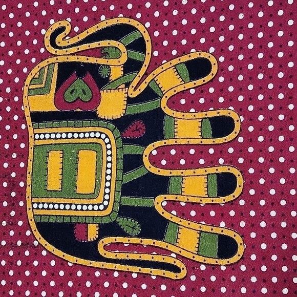 Cotton Fabric Maroon Gold Olive Animals - Multi-Purpose - Picture 3 of 6